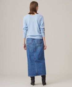 ICB 【CLASSY.1月号掲載・前後着用可能】ピュアカシミヤ バイカラーニット