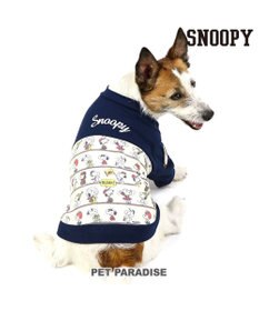 PET PARADISE スヌーピー パッチ付き 長袖 Tシャツ 《 ネイビー》【小型犬】
