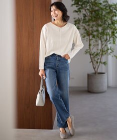 ANY 【洗濯機可】ジョーゼット裏起毛Vネックプルオーバー