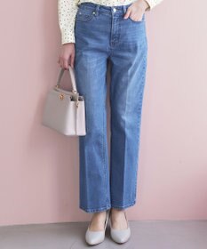 ANY SIS L センタープレスセミフレア デニム