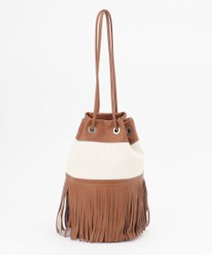 23区 MARCO MASI レザーキャンバスコンビ 巾着 バッグ