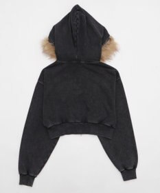 WEGO ファーフードショートZIPパーカー