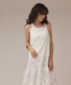 GRACE CONTINENTAL ロゴ刺繍レースワンピース