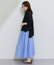 Green Parks 表面感裾ドロスト半袖シャツ
