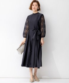 23区 【APPLAUDIR】ノーブルサテン リボンブーケレースコンビ ドレス