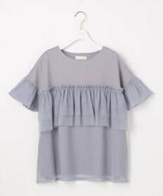 ANY SIS L 【洗える】チュール重ね プルオーバー