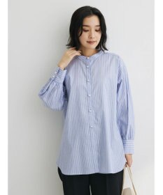 Green Parks パール釦ストライプシャツ