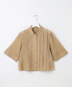 自由区 【カタログ掲載・接触冷感・洗える】シアーラミーローンクロップド丈 ブラウス