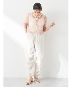 earth music&ecology シアーラメフリルカーディガン