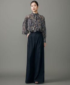 自由区 デニムライクツイルワイド パンツ