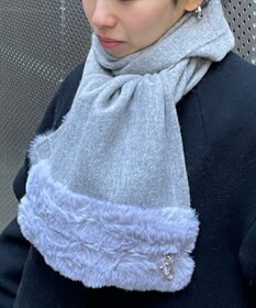 MOONBAT 【WEB限定】FURLA ウール100％×スノートップファーマフラー チャーム付き