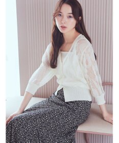 earth music&ecology 花柄シアーカーディガン