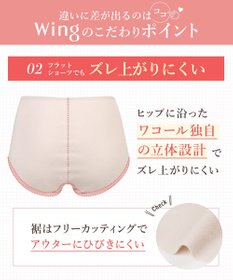 Wing ショーツ やさしい肌あたり ズレ上がりにくい しめつけにくい 【綿の贅沢 フラットショーツ】 はきこみ丈ふかめ 3Lまで対応 大きいサイズ EC3100 ウイング／ワコール