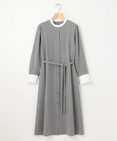 組曲 L 【KUMIKYOKU NAVY】ウーステッドライククロス シャツワンピース