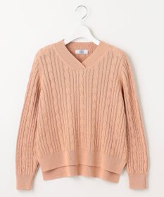 J.PRESS LADIES 【洗える】GIZA MERCERIZE COTTON ケーブル ニット