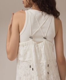 GRACE CONTINENTAL ロゴ刺繍レースワンピース