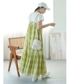 earth music&ecology マドラスチェックキャミワンピース