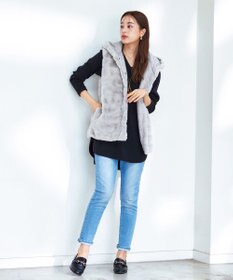 Tiaclasse 【2WAY】着回し自由のリバーシブルキルトフェイクファーベスト