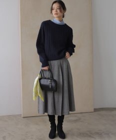 組曲 S 【加藤ローサさん着用】コットンカシミヤMIX ケーブル ニット