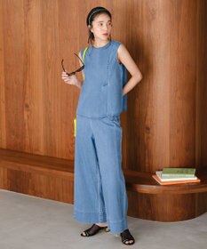 UNFILO 【セットアップ着用可】UNFILO DENIM light ノースリーブブラウス