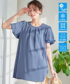 Tiaclasse 【UVケア・接触冷感】“あまラク” シフォンフレアスリーブカットソーチュニック