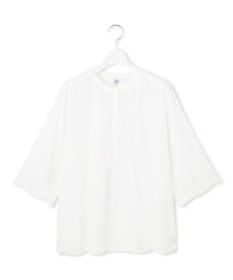 J.PRESS LADIES 【洗える】セルロースライト刺繍 ピンタック ブラウス