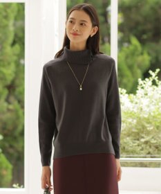 J.PRESS LADIES L 【洗える】SOFT TOUCH WOOL リブ切り替え ニット
