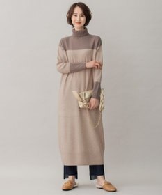 自由区 【洗える】セミウーステッドウール ニットワンピース