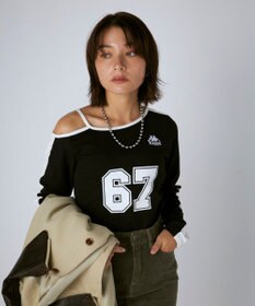 OP／FILA 【Kappa】ショート丈 ナンバーロゴ 肩ストラップロンT