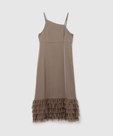 GRACE CONTINENTAL フリルチュールサテンキャミワンピース