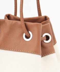 23区 MARCO MASI レザーキャンバスコンビ 巾着 バッグ