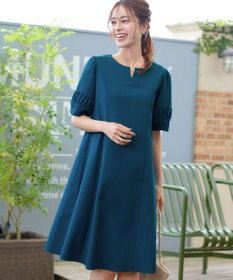 Tiaclasse L 【洗える】ギャザーランタンスリーブワンピース