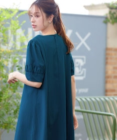 Tiaclasse L 【洗える】ギャザーランタンスリーブワンピース