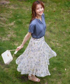 ANY SIS S シルケットストライプ スキッパー カットソー