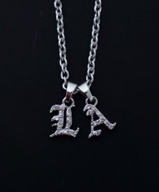 WEGO Mラインストーンダブルモチーフネックレス