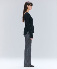 BEIGE， 【洗える】GLOBE / コットンリブ前後2WAYカットソー