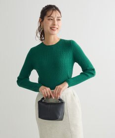 Green Parks プチケーブルクルーネックニットプルオーバー