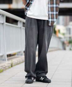 WEGO 【ユニセックス着用ITEM/SMLサイズ展開】ルーズテーパードデニムパンツ