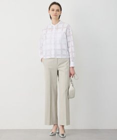 ICB L スクエアエンブロイダリー クロップドシャツ