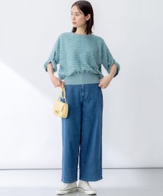 組曲 L ライトデニム セミワイドパンツ