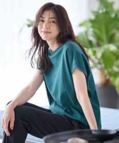 ANY 【UVケア/接触冷感】モックネックフレンチスリーブＴシャツ