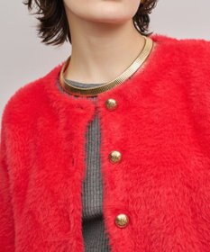 GRACE CONTINENTAL フェザーショートニットカーディガン