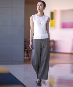 J.PRESS LADIES L 【洗える】リネンライクジャージー ワイド パンツ