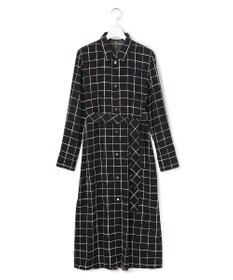 ICB L 【30th ANNIVERSARY】 ウィンドウペンプリント シャツワンピース