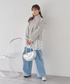 earth music&ecology 【予約】【綿100％】ダブルジップワッフルカーディガン