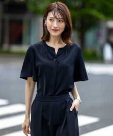 ANY SIS 【接触冷感・吸水速乾・UVカット】サラキレイ スキッパー ブラウス