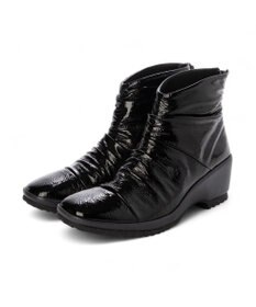 MODE ET JACOMO <D'ICI>ドレープデザインウェッジソールショートブーツ