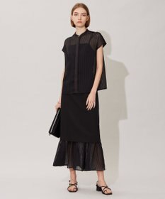 ICB 【洗える】 カラミストライプ ブラウス