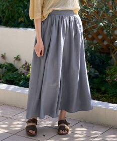 ANY L 【洗濯機可/ウエストゴム/UVケア】スパンボイル撥水スカートパンツ