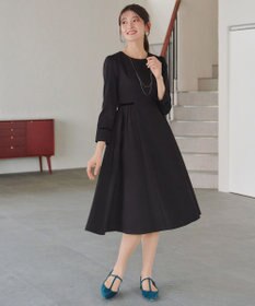 Tiaclasse 【安田美沙子さん着用・新色追加・洗える】ベロアラインフレアワンピース